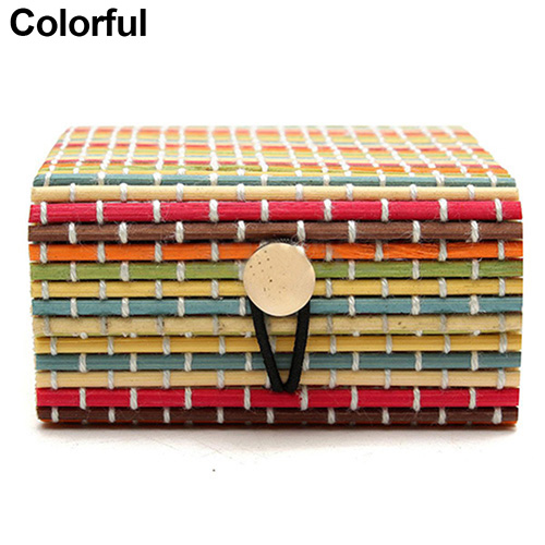 Jewelry Storage Cases Bamboo Wooden Ring/ Necklace/ Earrings Case Jewelry Boxes Holder Gift 11 Colors Bamboo Jewelry Box New 201