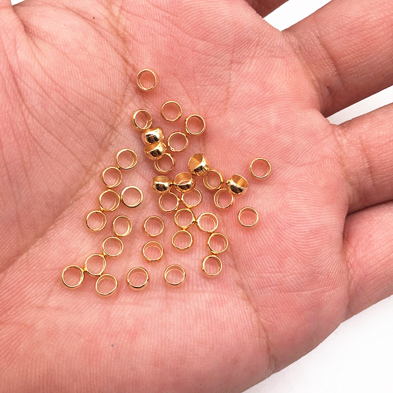 DIY 2/2.5/3/4mm Copper Ball End Crimp Beads Diameter Stopper Spacer Beads For Jewelry Making Finding #08