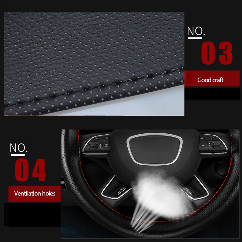 DIY Car Steering Wheel Hand Sewing Cover Microfiber Leather Car Wheel-Cover Breathable Steer Cover Cubre Volante Auto Decoration
