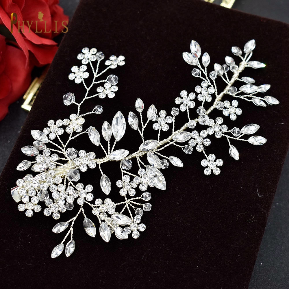 A338 Luxury Full Rhinestone Wedding Hair Clips Bridal Headwear Bride Headpiece Party Prom Hair Accessories Girl Women Headband