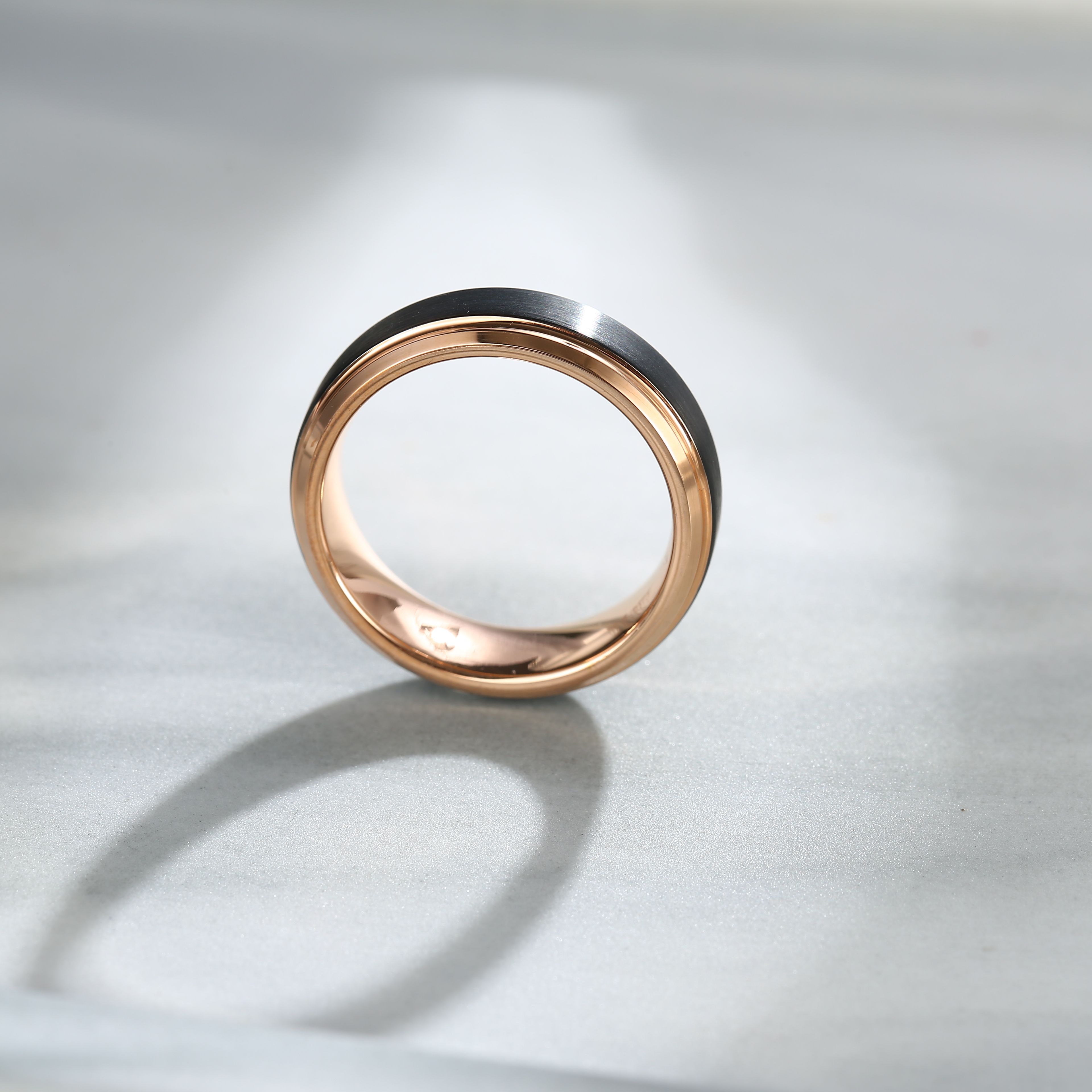 2021 Trend Couple rings Tungsten Carbide Single Ring Comfort Fit Wedding Band Matte & Rose Gold Color 4/6/8mm Rings aesthatic