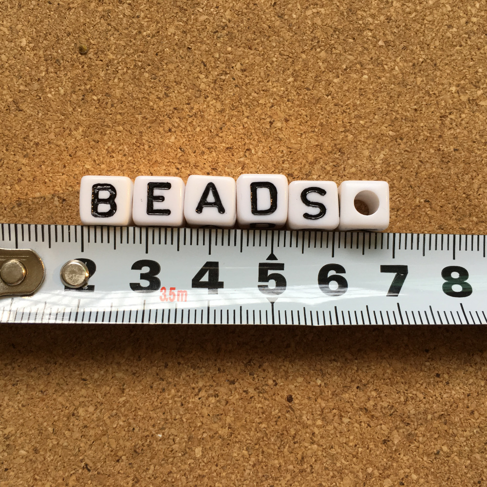 New Arrival Acrylic Letter Beads Cube 8*8MM Plastic Alphabet Beads Single Initial A Printing Sqaure Beads for Knit Bracelet