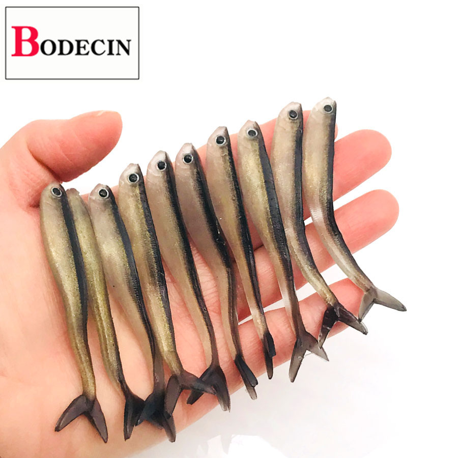 Easy Shiner Wobbler For Pike Tackle Fishing Lure Tail Jig Head Artificial Bait Soft Rubber Worms Carp Drop Shot Swimbait 10pcs