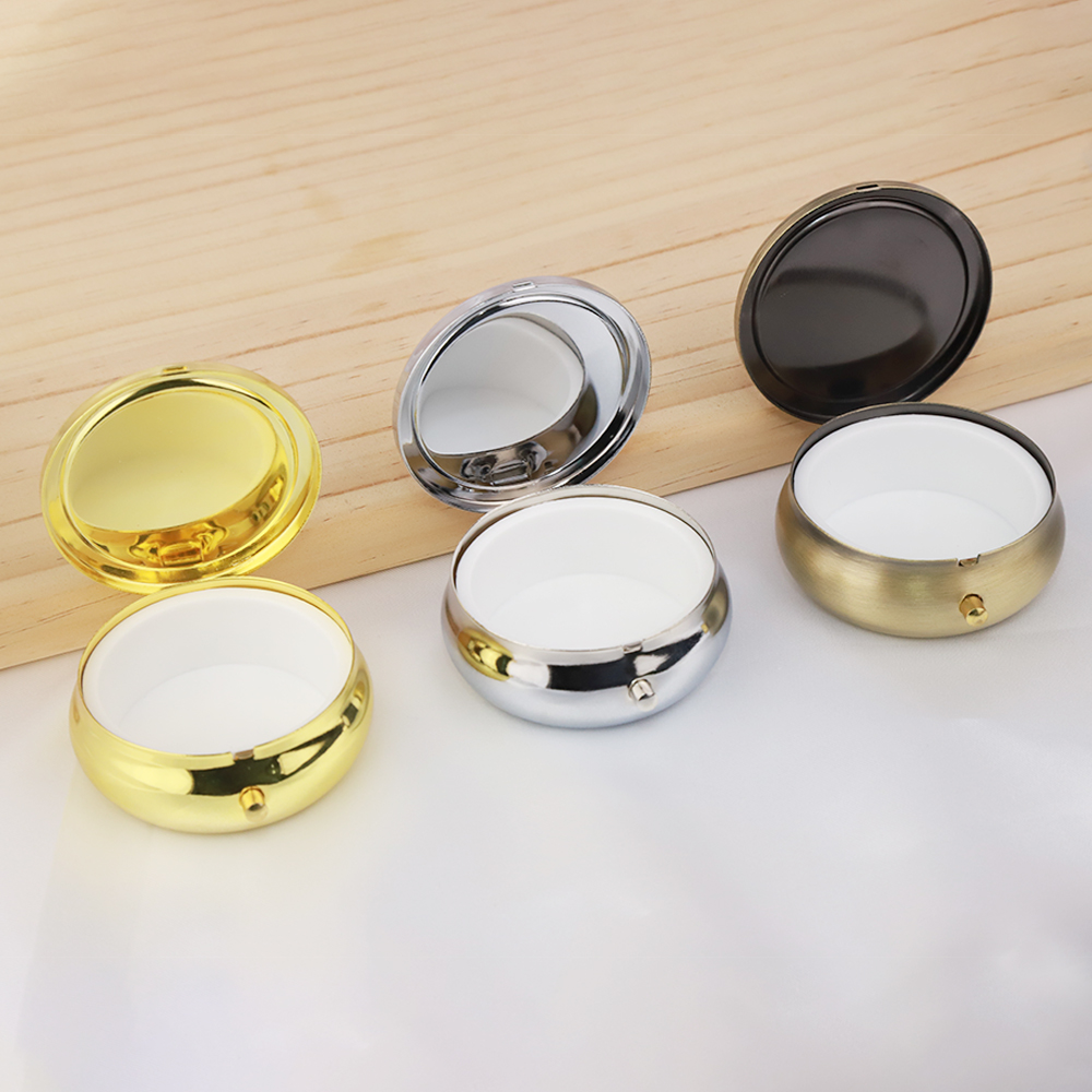 5/10Pcs Portable 1 Cell Metal Pill Box Container Medicine Pill Boite DIY Crafts Findings Round Medicine Case Pill Candy Boxes