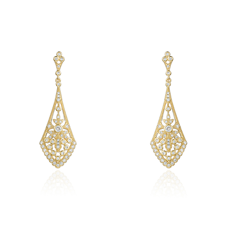 WEIMANJINGDIAN New Arrival Art Deco Cubic Zirconia CZ Crystal Drop Earring for Wedding Bridal Bridesmaid's Jewelry Gifts