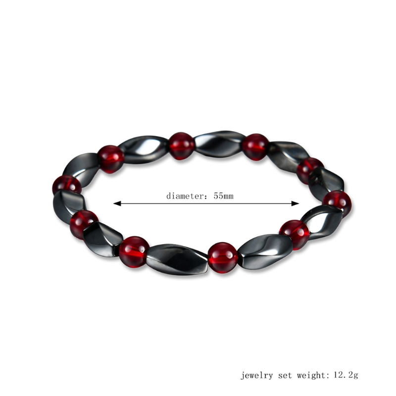 New Magnetic Bracelet Hematite Stone Therapy Health Care Hematite Beads Bangle Magnet Men Elegant Charm Bracelets for Women