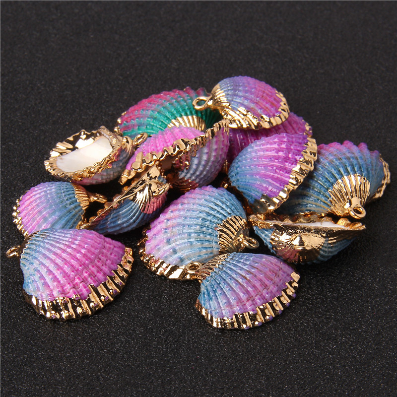 10Pcs Natural Shell Beads Pendant Sea Beach Conch Charm Beads Loose Spacer Beads For Jewelry Making Bracelet Crafts Accessories