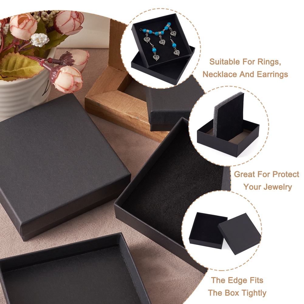 Cardboard Jewelry Boxes Set Gifts Present Storage Display Boxes For Necklaces Bracelets Earrings Rings Necklace Square Rectangle