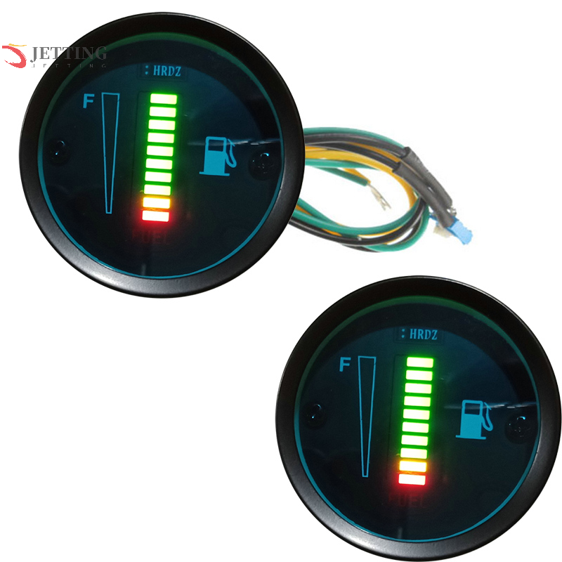 12V/24V Universal 52mm Car Motorcycle Fuel Level Meter Gauge 8 LED Light Display