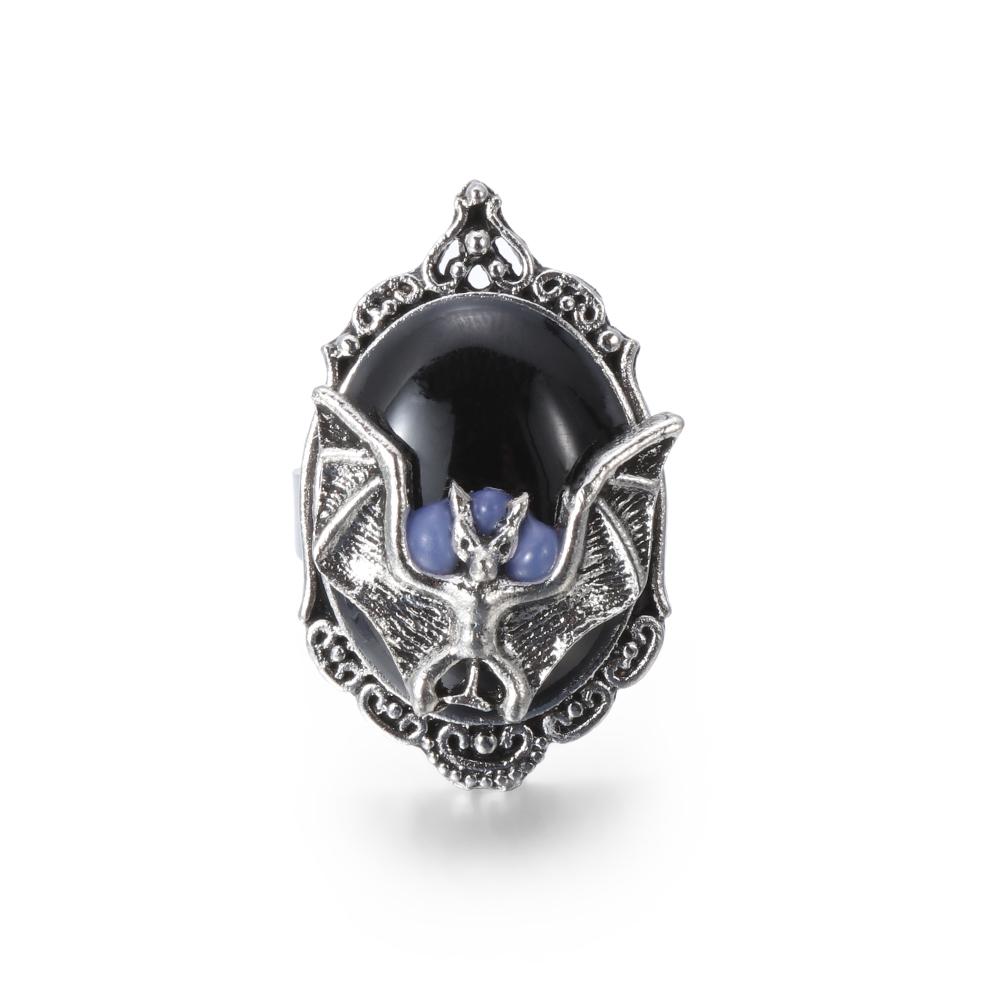 Adjustable Bat Cameo Rings Gothic Vampire Bat Ring Crystal Ring Gothic Witch Ring Victorian Pagan Jewelry Gift For Bat Lovers