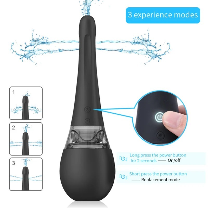 Electric Backyard Large Water Flow Anal Cleaner Vaginal Douche Massager Enema Ball Female Male Health Hygiene Tools Anal Shower