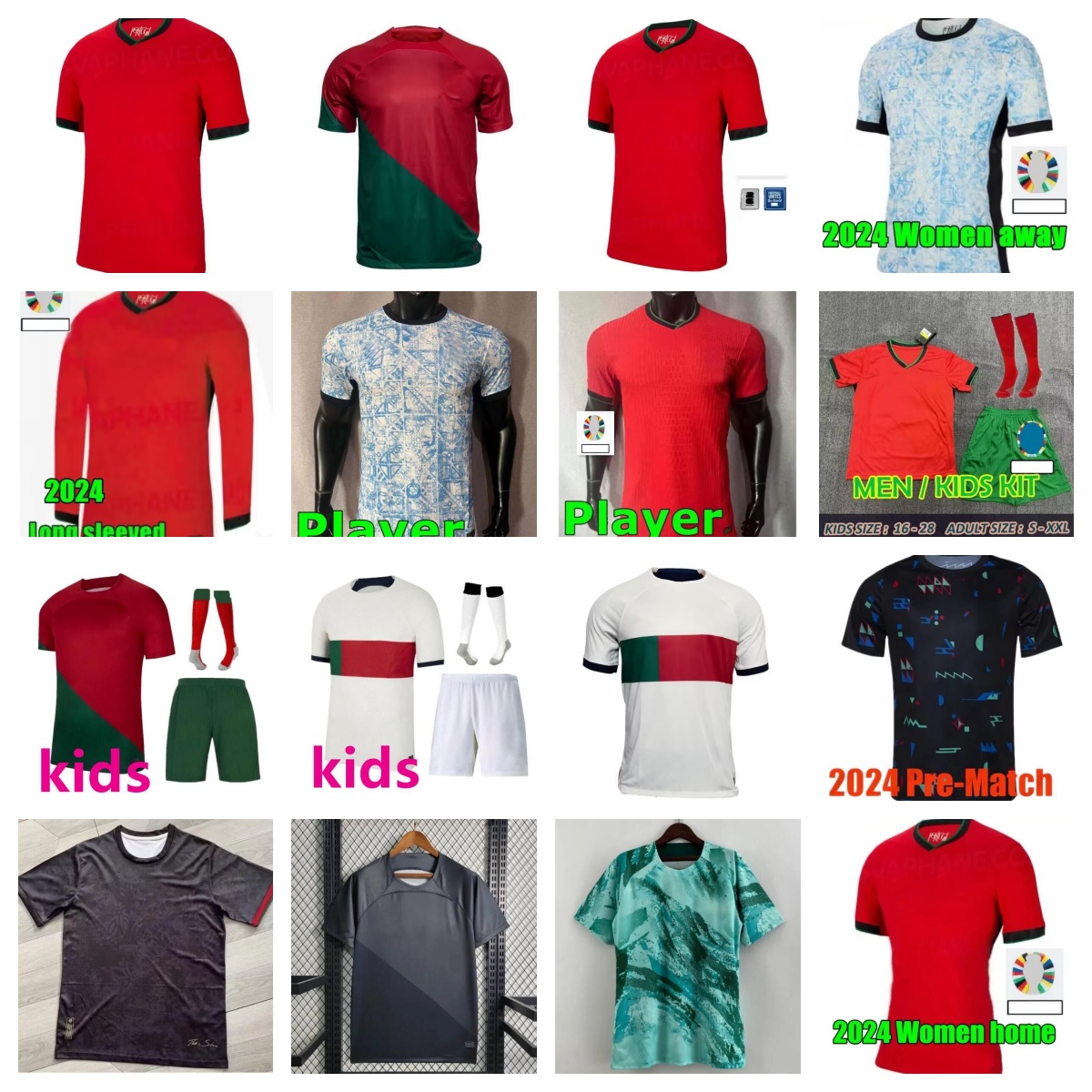 2024 2025 Portugal JOAO FELIX BERNARDO Soccer Jersey Men Short sleeve Kids Long Sleeve Kit Football shirt