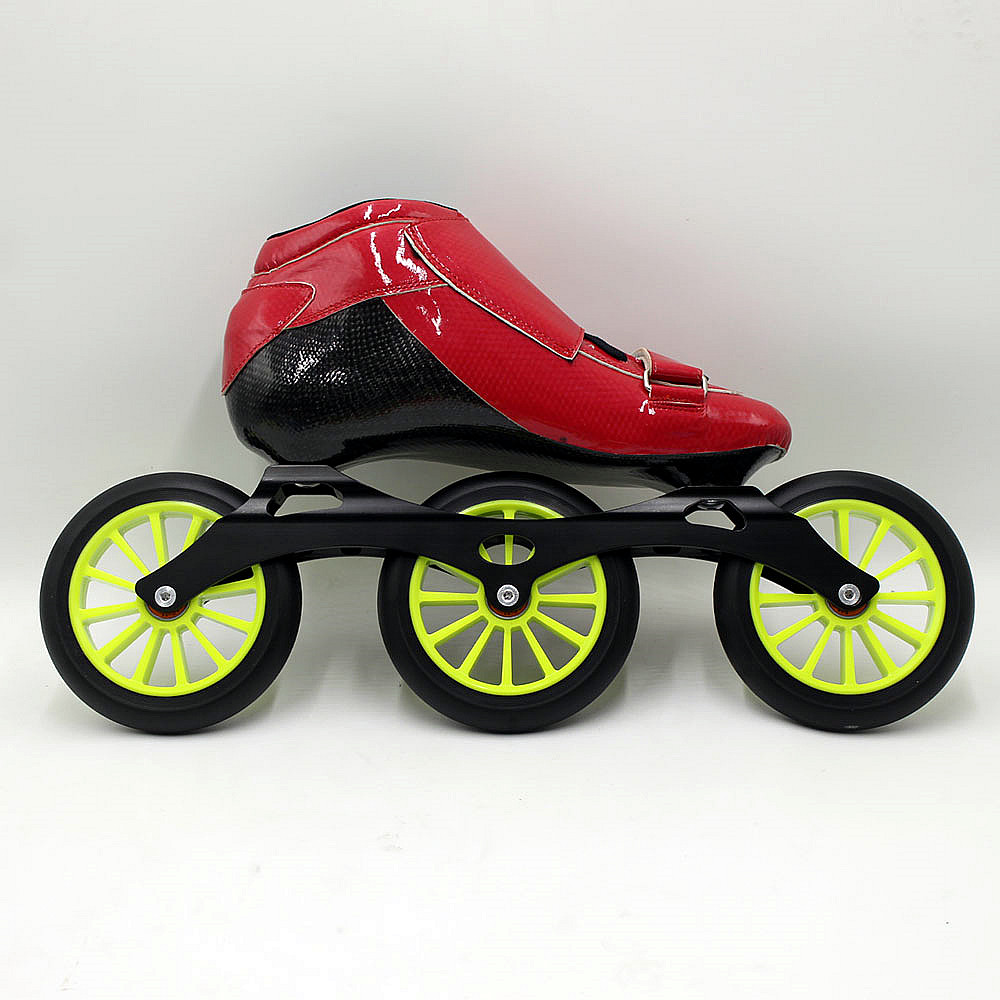 Speedskates STS Skating manual inline speed skating shoes red and green roller skates speed wheels