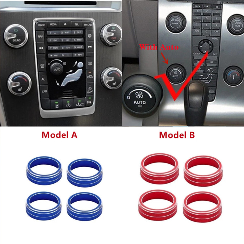 Car Air Conditioning Rotary Knob Fit For VOLVO S60 V60 XC60 S80 V40 Car Air Conditioning Heat Control Switch Knob Cover