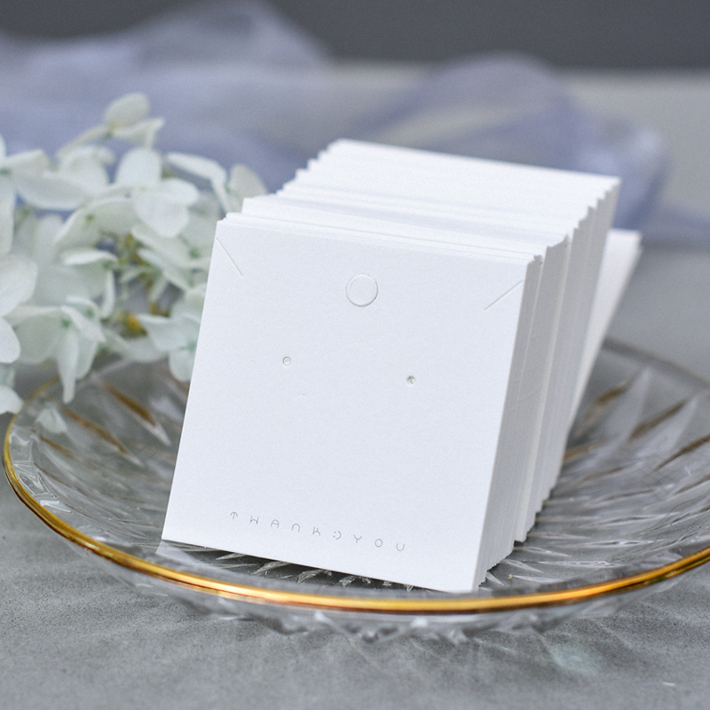 New Hot 350gsm Popular White Paper Cardboard Stock Jewelry Necklace & Earrings Display Cards Holder Tags Price Label