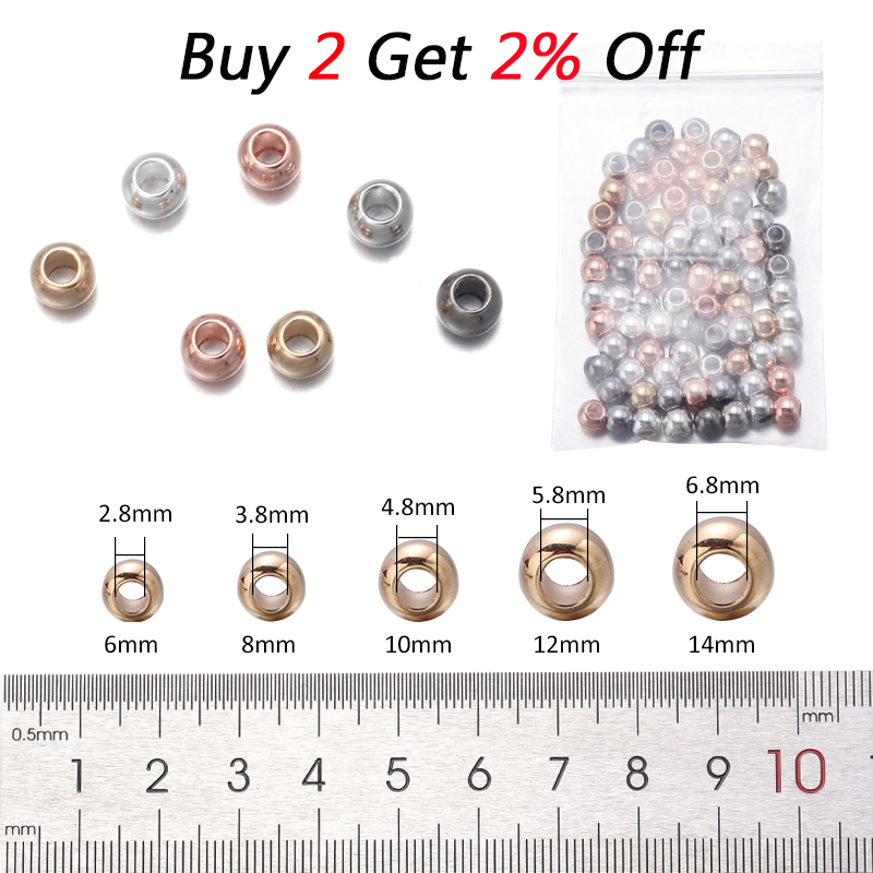 20-100pcs 6 8 10 12 14mm CCB Beads Round Large Hole Spacer Beads For DIY Jewelry Making Finding Accessories(not metal)