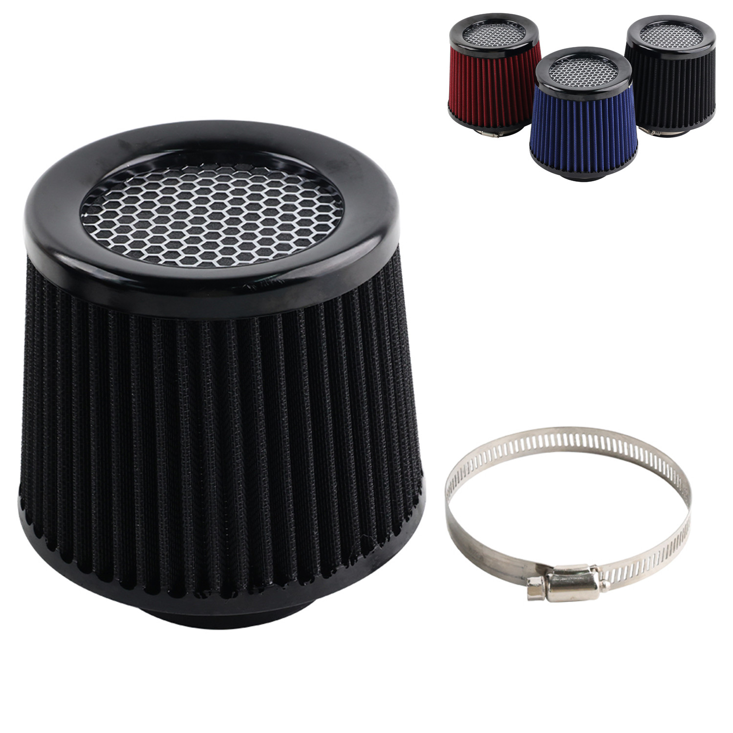 76MM Car High Flow Air Filter Cold Air Intake Universal Filters 3" for Sport Racing Car Engine Air Inlet 76MM
