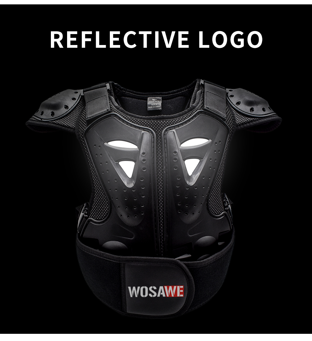 WOSAWE Full Body Motorcycle Armor Vest Children Kids Motocross Armour Jacket Chest Spine Knee Elbow Guard Skiing Skating Armor