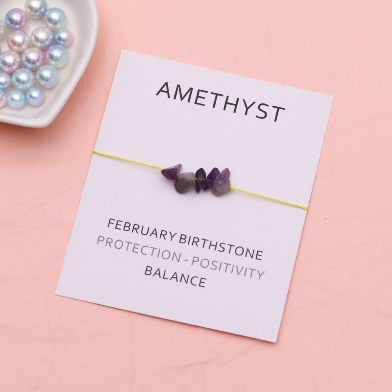 Natural Amethyst Purple Healing Bracelet February Birth Stone Bracelet Crystal Birth Stone Jewelry for February Birthday Gift