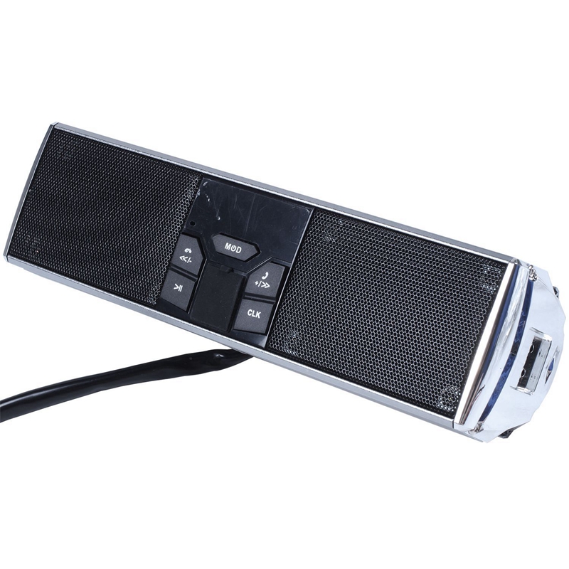 Motorcycle Waterproof Bluetooth Audio Led Display App Control Mp3 / Tf / Usb Radio Stereo Speaker