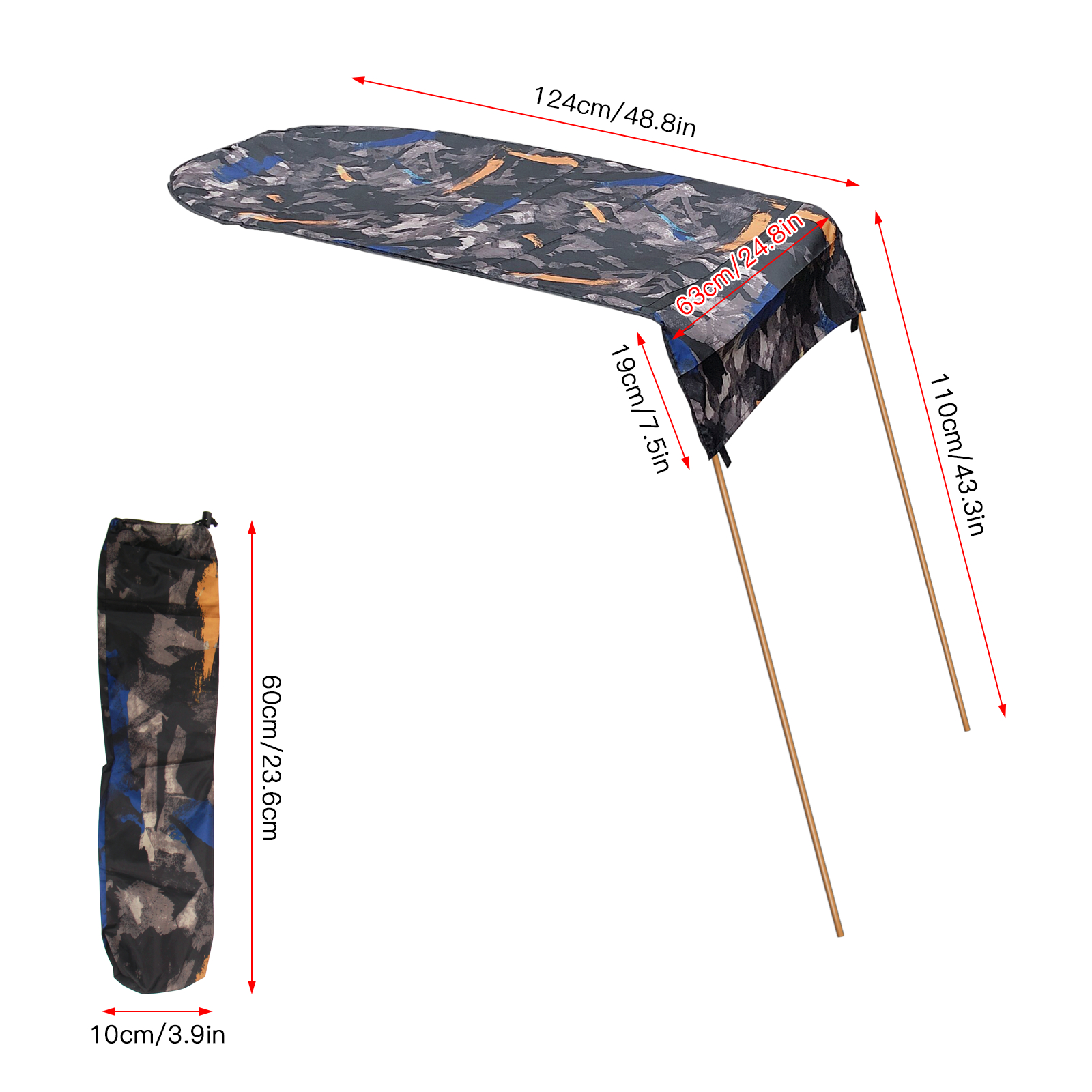 Kayak Boat Sun Shelter Sailboat Awning Top Cover Kayak Boat Canoe Sun Shade Canopy Fishing Tent Sun Rain Canopy Single Person