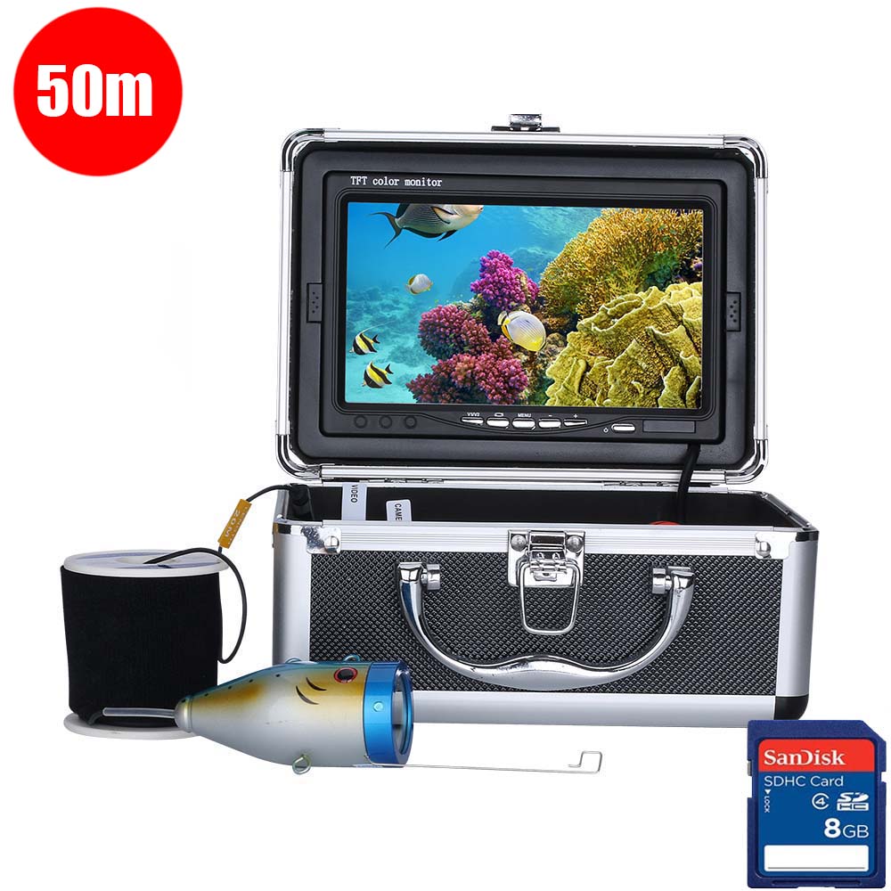 50M DVR reocrder Fish Fidner Underwater Fishing Camera 7 Inch 1000TVL IP68 Waterproof Ice/Sea/River Winter Fishing