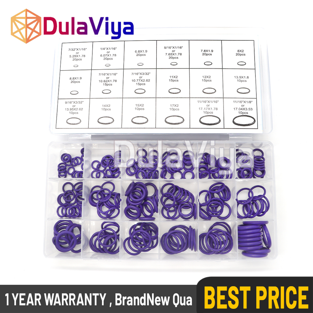260 270 pcs Universal Car Air Conditioning HNBR O Rings Auto Repair Tools Compressor Rubber Rings Sealant Car Accessories