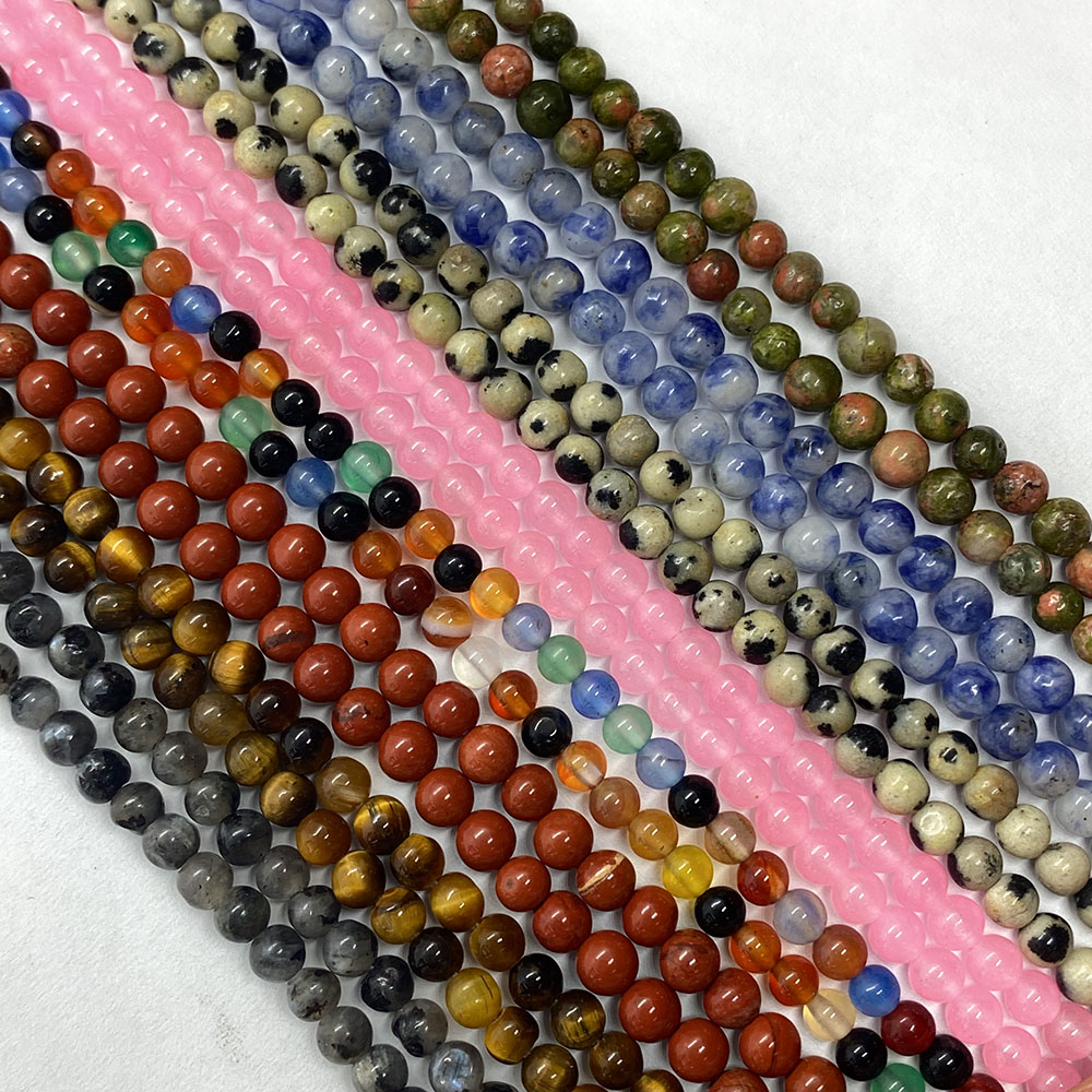Natural Stone Tiger's Eye Beads Round Spotted Stone Lapis Lazuli Beads for Jewelry Making Necklace Braclets Charms Accessories