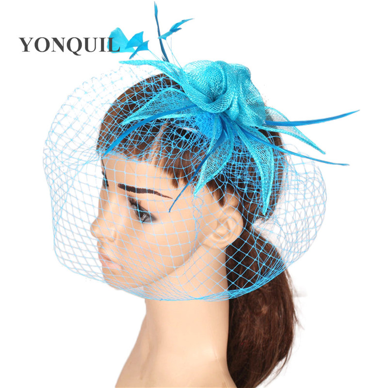 21 Colors High Quality Sinamay DIY Rose Hair Fascinators Bridal Veils Mesh Hats Accessories For Elegaht Women Party Wedding