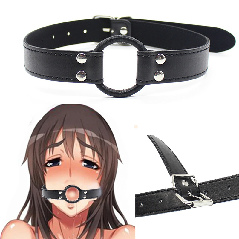 PU leather Ring Gag Flirting Open Mouth with O-Ring During Sexual Bondage ,Roleplay and Adult Erotic Play for Couples bdsm toys