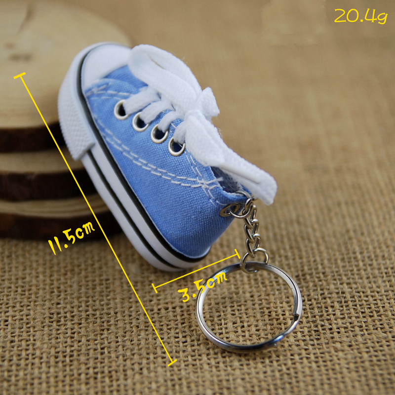24pcs/Lot 3D Novelty Canvas Sneaker Tennis Shoe Keychain Key Chain Party Jewelry Keyring for Men And Women