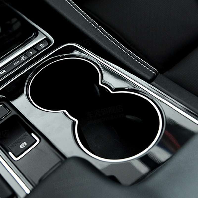 Car ABS Chrome Front Water Cup Holder Frame Trim Cover Sticker for Jaguar XE X760 F-PACE f pace X761 2016 Auto Part Accessories