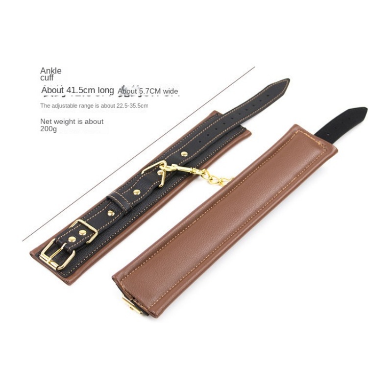 Sexy sm Bondage cuffs leather gold chain female pu hand binding appliance sponge ankle handcuffs adult supplies