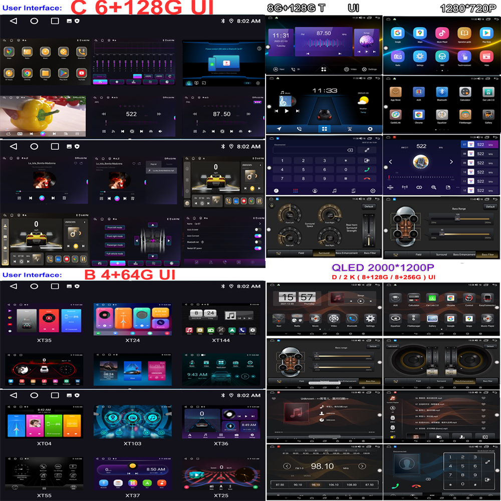 For Renault Kangoo 2008 2009 2015-2018 android 13 Car Radio Multimedia Video Player Android tablet No 2din 2 din dvd QLED 4G