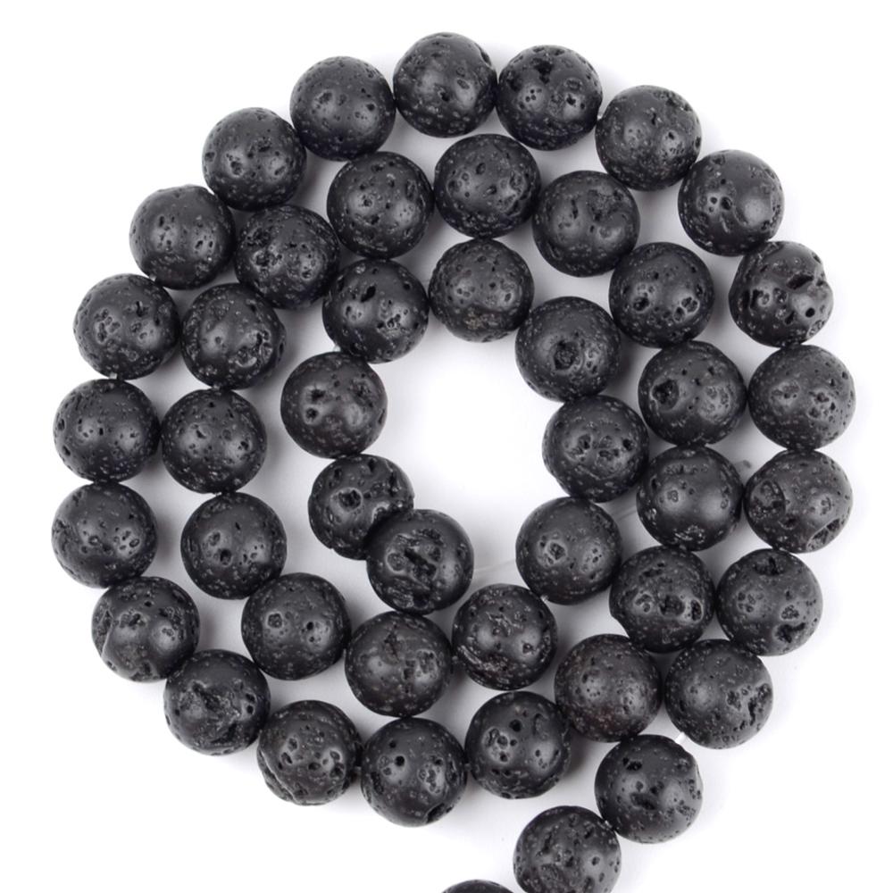 Natural Volcanic Rock Lava Stone Beads For Jewelry Making Round Loose Spacer DIY Bracelet Handmade 4/6/8/10/12mm