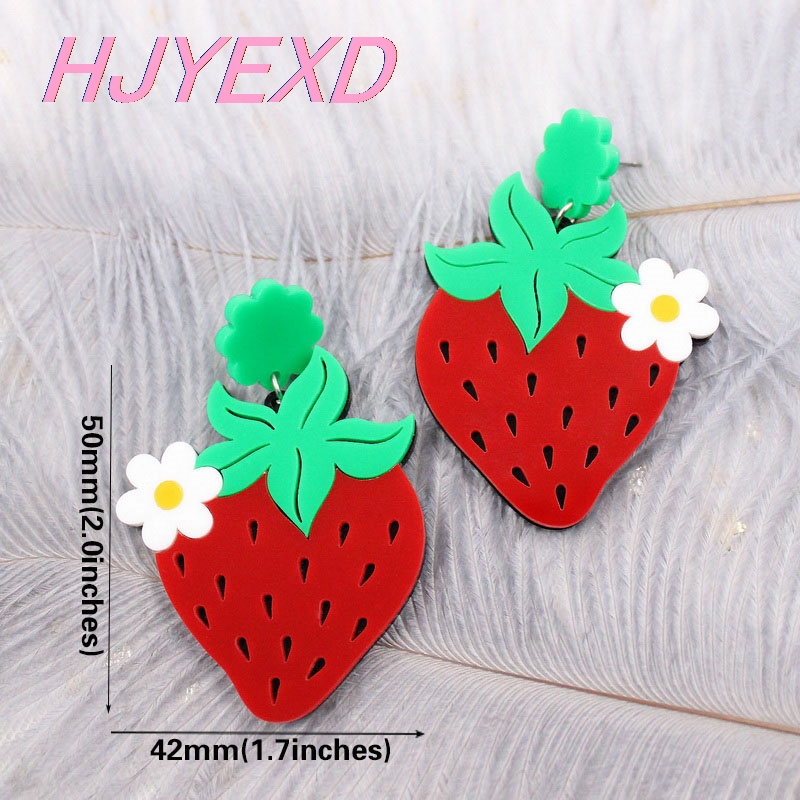 HP018 Acrylic Strawberry Earring High Quality Glitter Acrylic Earrings