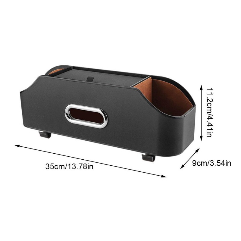 Car Back Seat Multifunctional Tissue Storage Box Leather Portability Auto Backseat Water Cup Holder Backseat Hang Hook Organizer