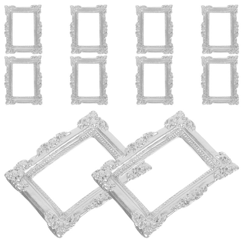 10Pcs Mini DIY Resin Craft Vintage Picture Miniature Frame Accessories Photo Props 4.8x3.6cm H260306