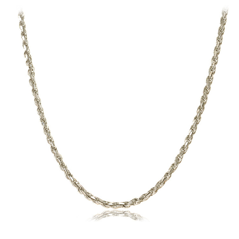 Real 100% 925 Sterling Silver Golden Platinum Rose Gold Color Rope Chain Long Necklace For Women Men Fine Jewelry Birthday Gift