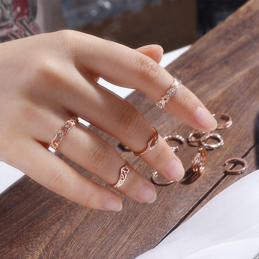 Fish Tail Lotus Flower Star Alloy Girl Gift Heart Open Ring Vintage Foot Ring Set Women Toe Ring Korean Style Toe Ring