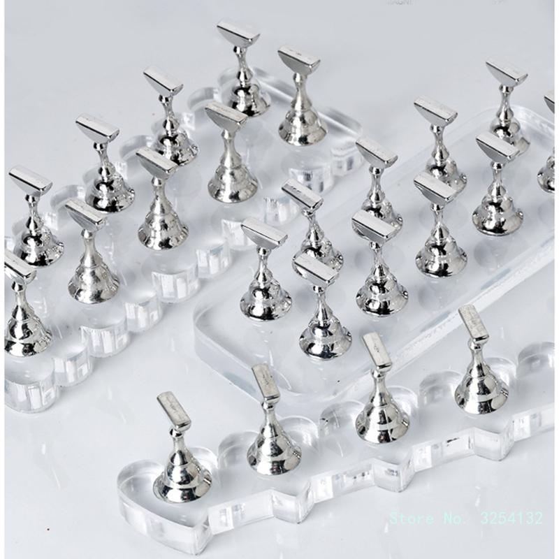 Portable Acrylic Nail Tips Holder Training Stand for Nail Art Practice and Display