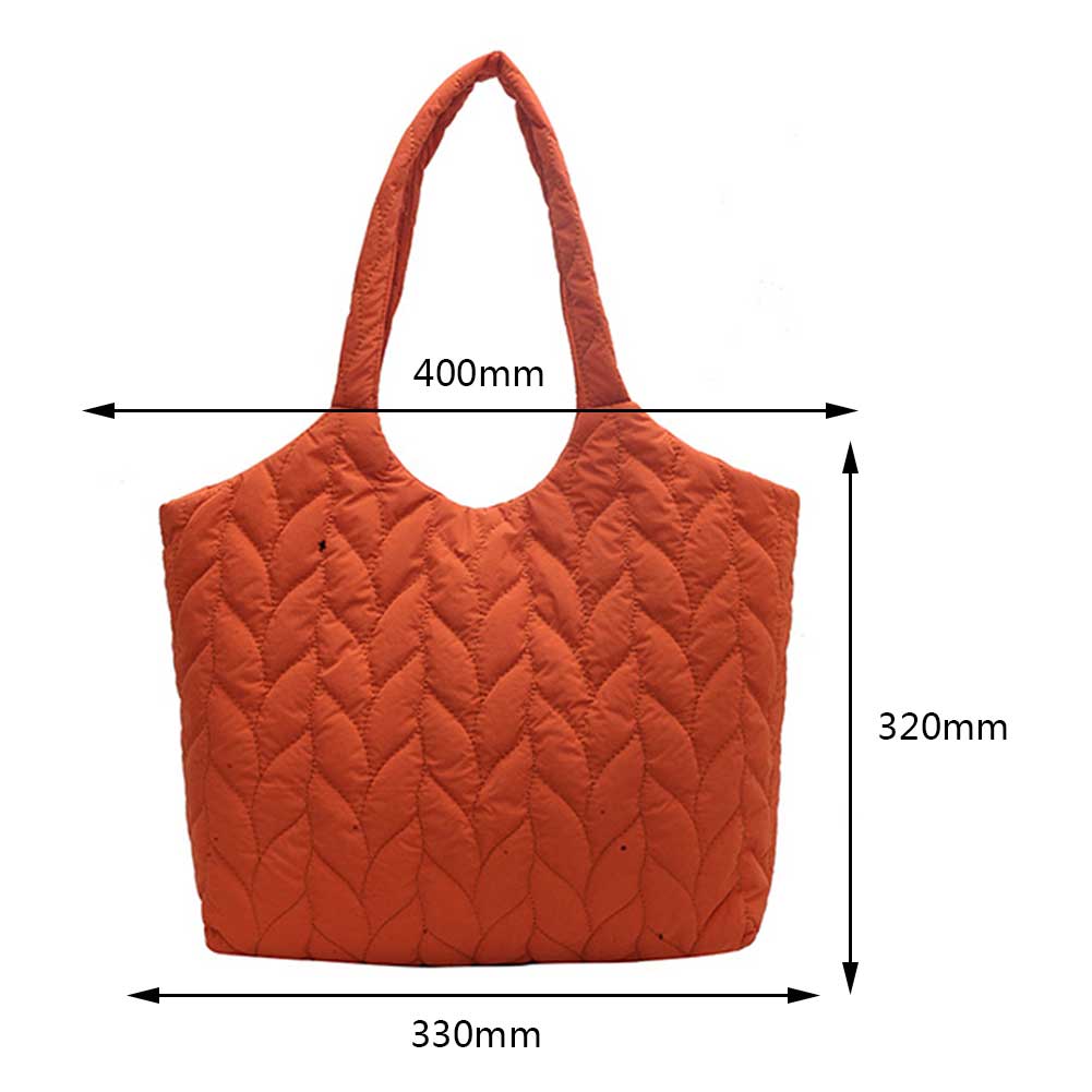 Quilted Underarm Bag Embroidery Thread Casual Hand Bags Large Capacity Fashion Nylon Elegant Cotton-Padded Puffy Handbag