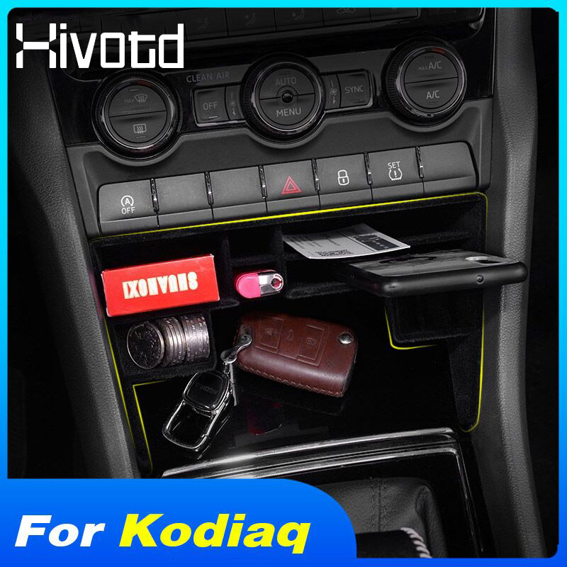 Hivotd For Skoda Kodiaq Car Central Console Storage Box Multi-grid Stowing Tidying Large Capacity Container Interior Accessories