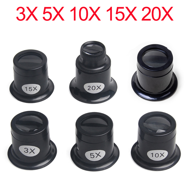 3X 5X 10X 15X 20X 1PCS Adjustable Repair Watch Jewelers Watch Magnifier Tool Eye Loupe Loop Magnifier Magnifying Glass