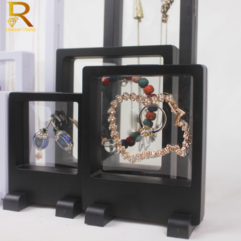 3D Album Floating Frame Earrings Jewelry Packaging Box PET Coin Key Display Stand Ring Diamond Case Gemstone Display Gift Box