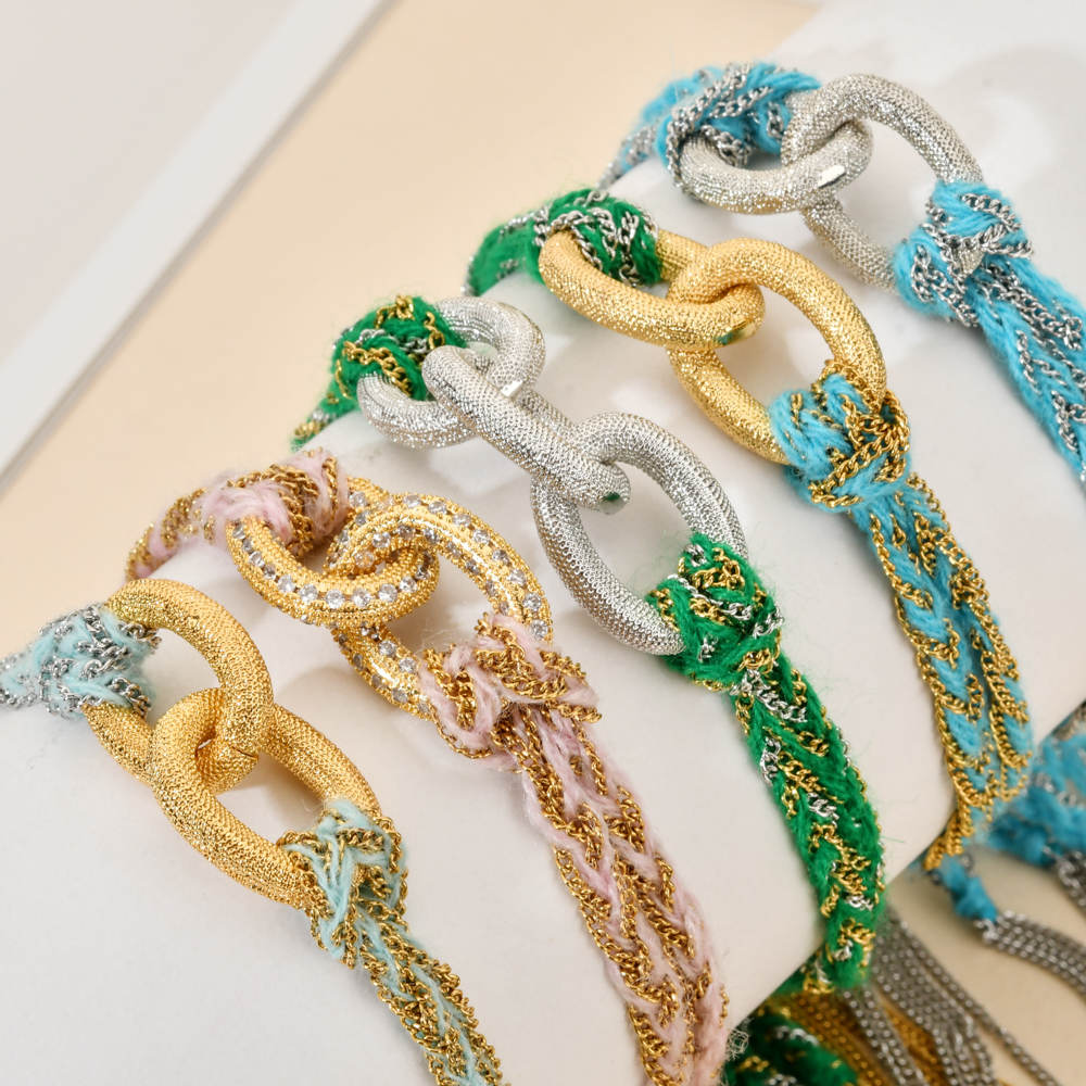 Boho New Pave Crystal Charm Bracelet Women Multilayer Adjustable Bohemian Braided Rope Jewelry Pulsera Chain Bracelet Friendship