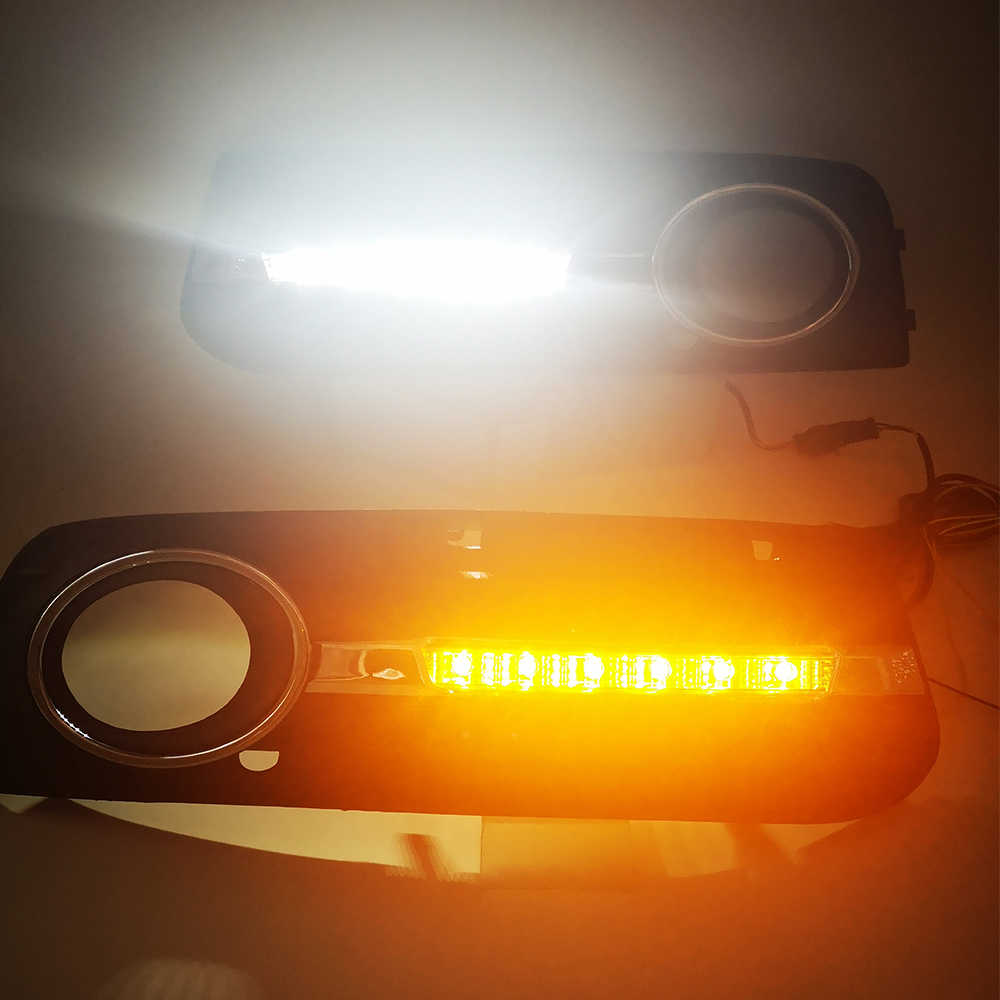Car-Styling LED DRL Daytime Running Light Daylight Fog Lamp Cover with turn signal For Audi A4 A4L B8 2009 2010 2011 2012