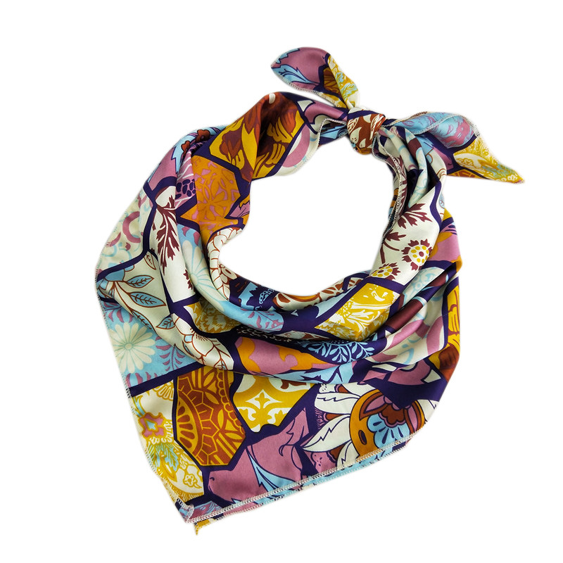 50x50cm Square Small Scarf Summer Silk Scarf 100% Female Professional Variety Decorative Printing turban handkerchief head K1