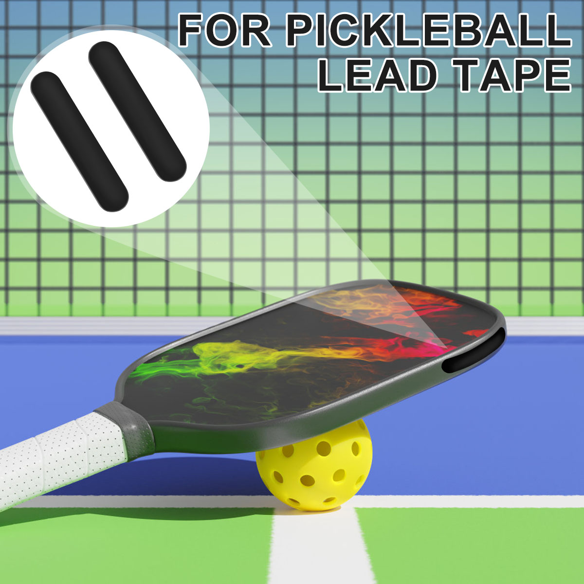30Pcs Pickleball Lead Tape Weighted Flexible Adhesive Tape Bars Reusable Paddle Edge Guard Increase Power Swing Speed Accessorie