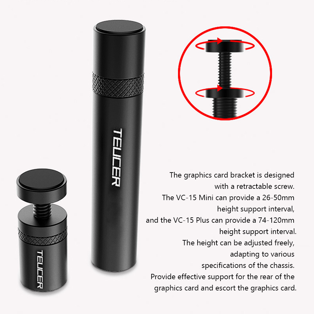 C-15Mini/VC-15Plus Graphics GPU Brace Vertical Telescopic Rotating Stand Bracket Video Card Sag Holder